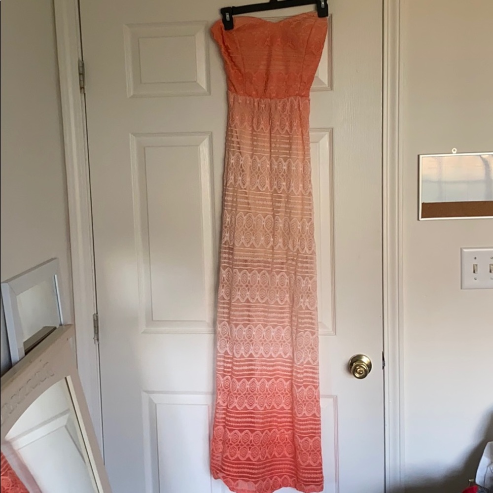 Pink ombré maxi dress